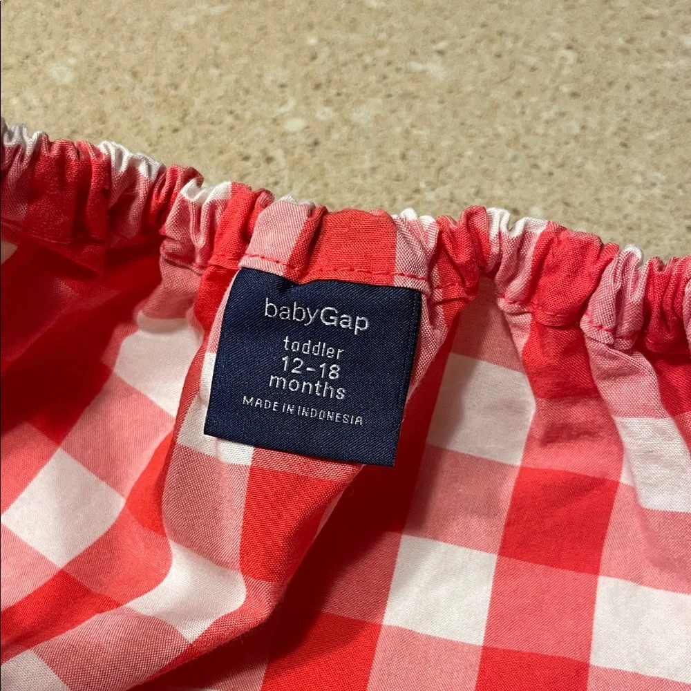 GAP Red and White Checkered Kids Romper